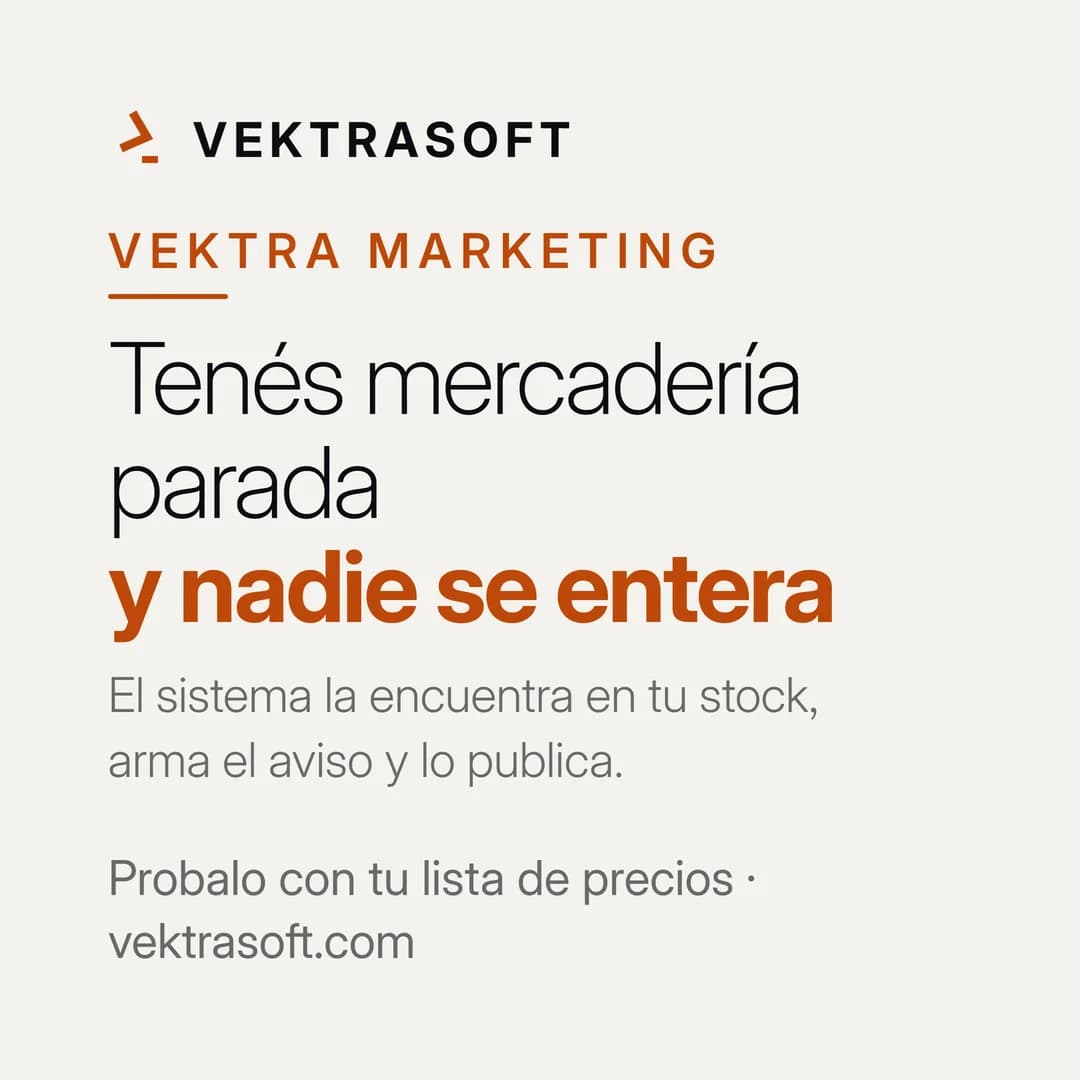 Pieza de la campaña de VektraSoft: La mercadería parada